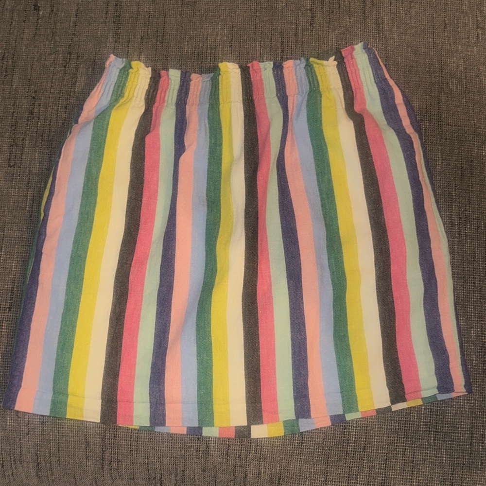 Striped Multicolor Elastic-Waist Women's Skirt